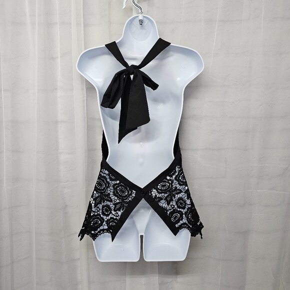 Black Floral Lace Backless Tank Goth Boho Romantic Coquette Retro Club M - Picture 5 of 10